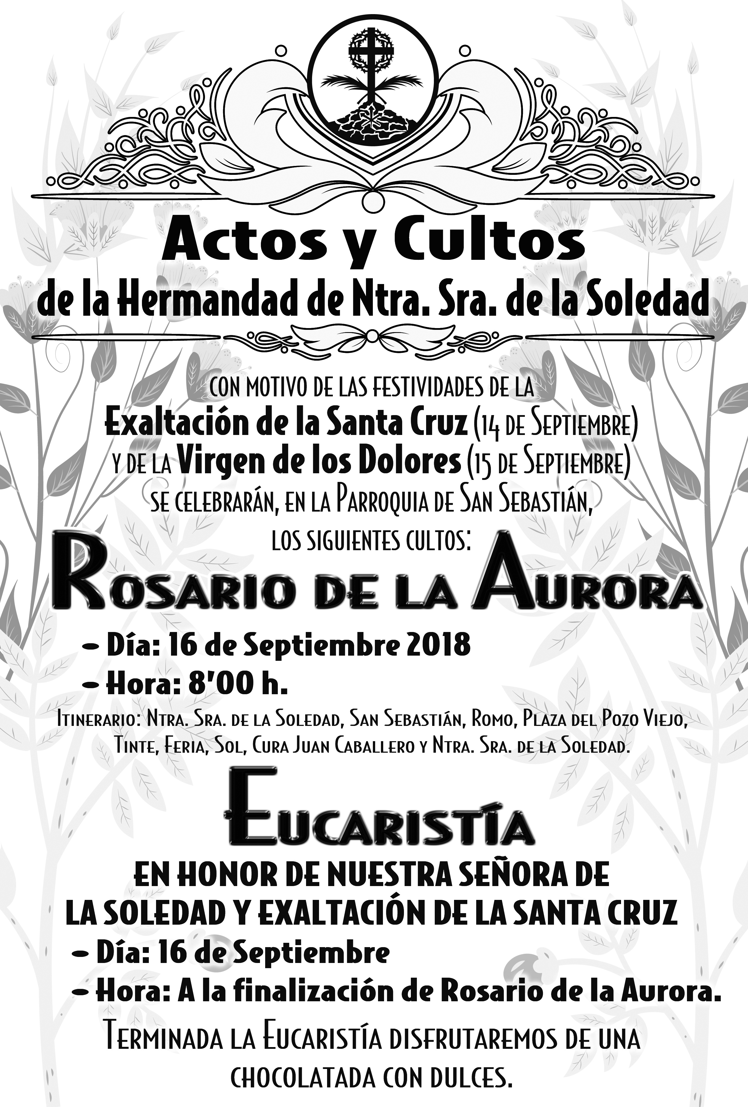 Cultos Hermandad Soledad 2018
